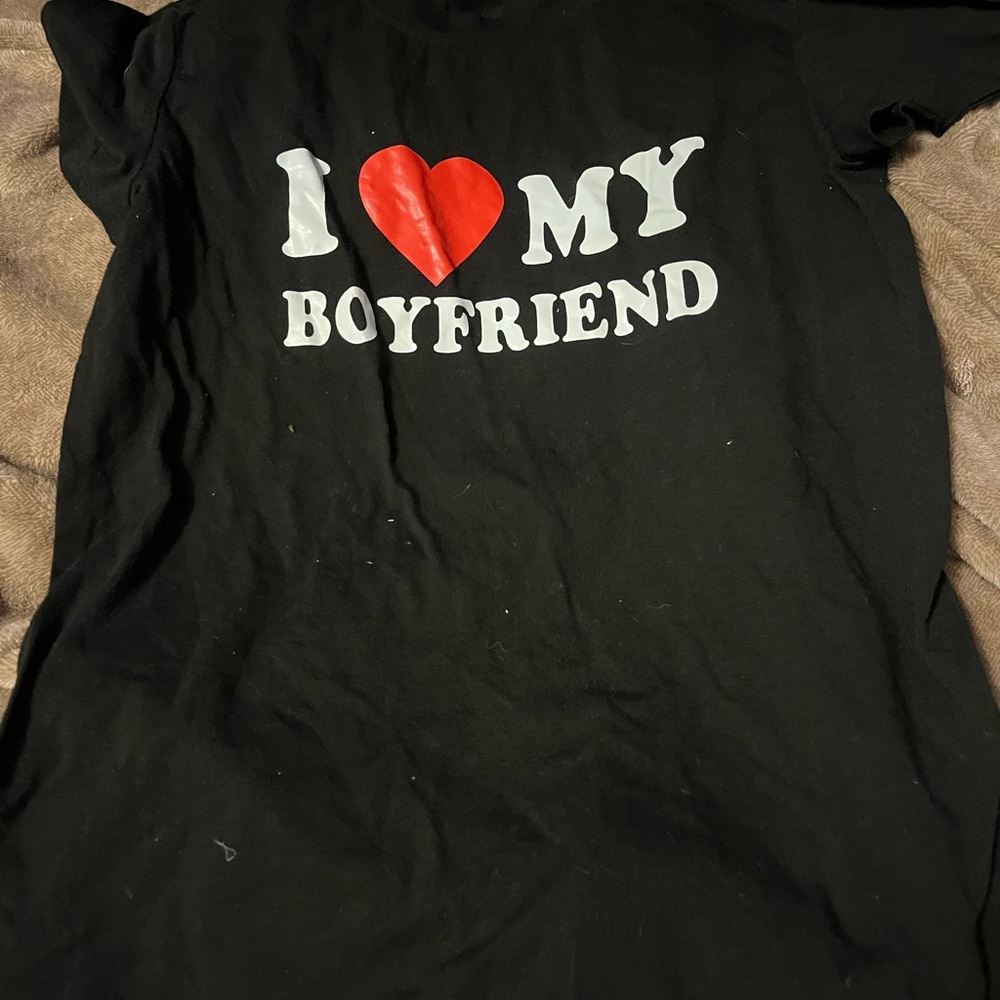 Black 'I Love My Boyfriend' Short Sleeve Tee